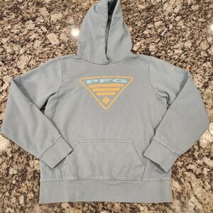 Columbia Boy's L Light Blue Hoodie with Orange Logo